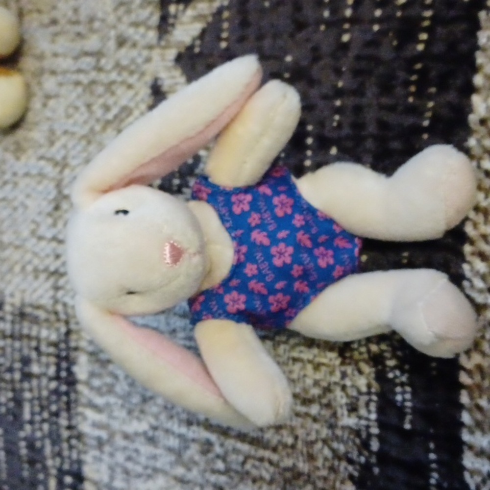 4/$30 Build-A-Bear Cream Bunny with Pink Accents & Floral Swimsuit - 2006